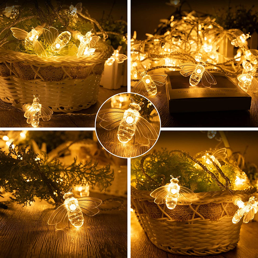 🌞 Solar Bee String Lights 33ft / 10M, 50 LEDs