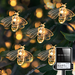 🌞 Solar Bee String Lights 33ft / 10M, 50 LEDs