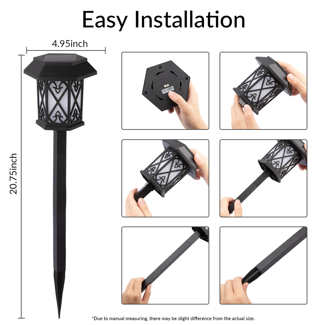 Outdoor Solar Pathway Lights: Set of 2 LED Landscape Lighting for Garden, Patio, Yard, and Walkway