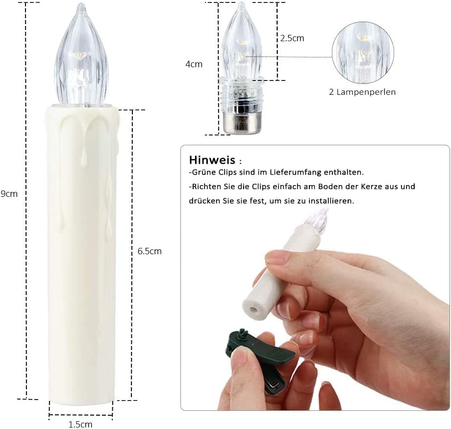 Battery-powered 20 LED Christmas Flameless Candle Light