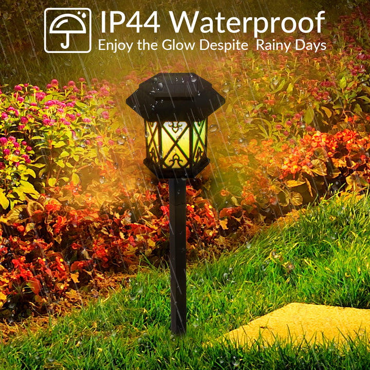 Outdoor Solar Pathway Lights: Set of 2 LED Landscape Lighting for Garden, Patio, Yard, and Walkway