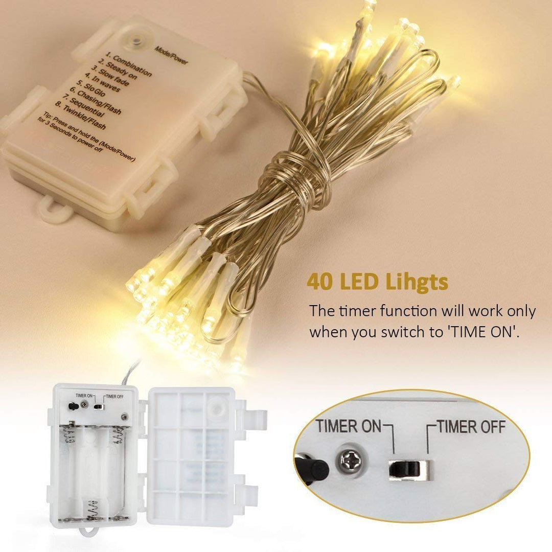 KooPower Battery-powered 5m/16.4ft 50-LED Fairy Lights with Remote and Timer