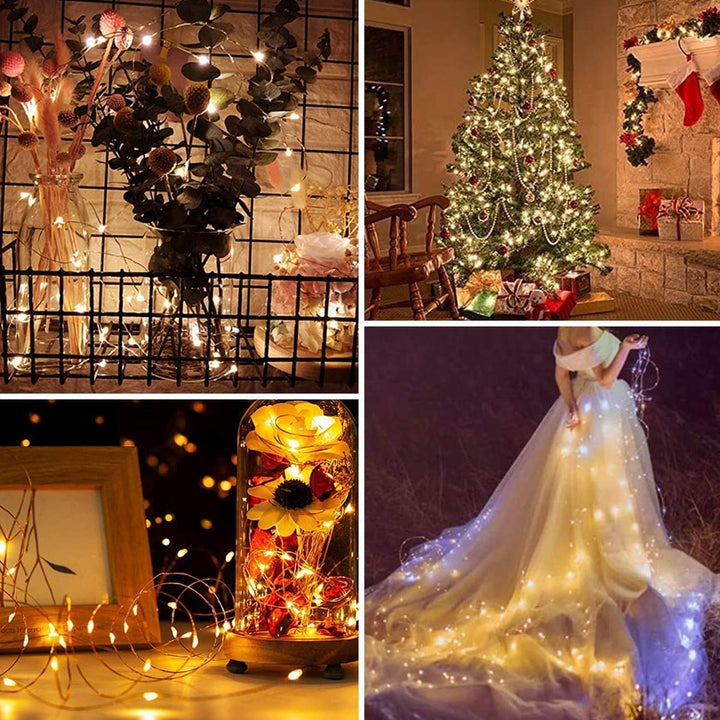 36ft 100LED String Lights 9 Modes Speed Adjustable Battery Powered Fairy Lights USA/UK/DE